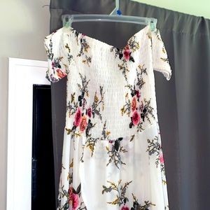 Off the shoulder midi high low dress size medium